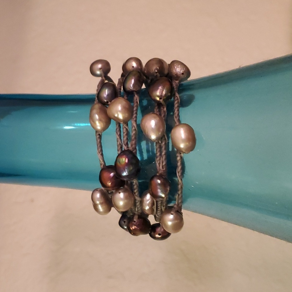 Large Pearl Bohemian Wrap Bracelet